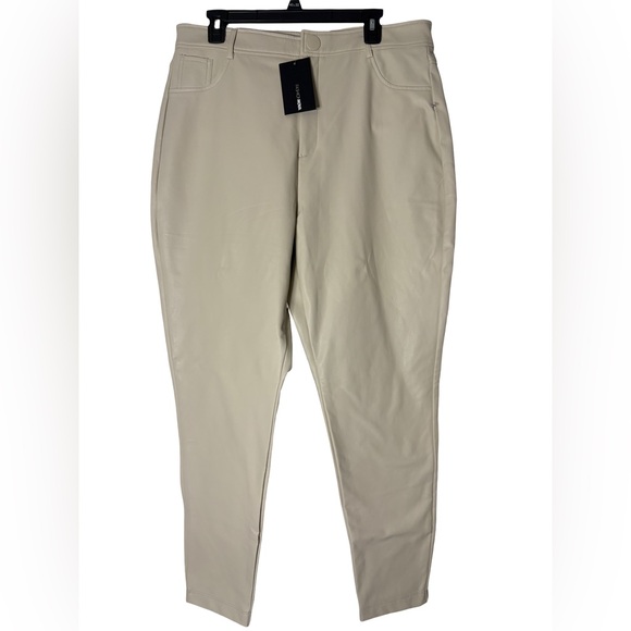 Fashionnova 2X Grab The Check PU Leather Pants - Ivory - Picture 2 of 7